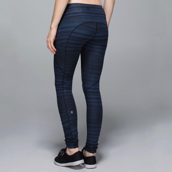 Lululemon speed tight III Full-on luxtreme striped blue black leggings size 6 - Picture 1 of 14